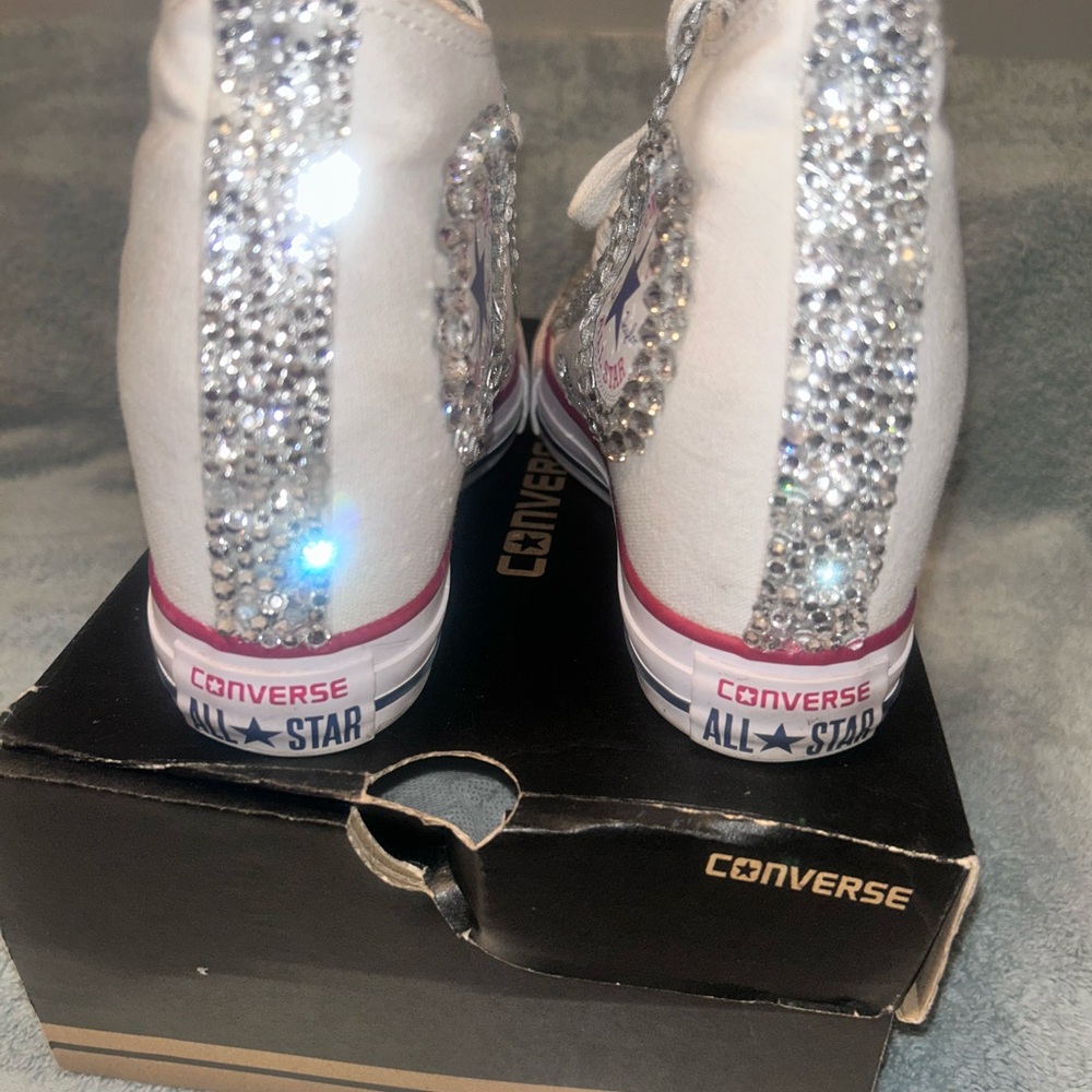 Converse All Star White with Silver Sparkle